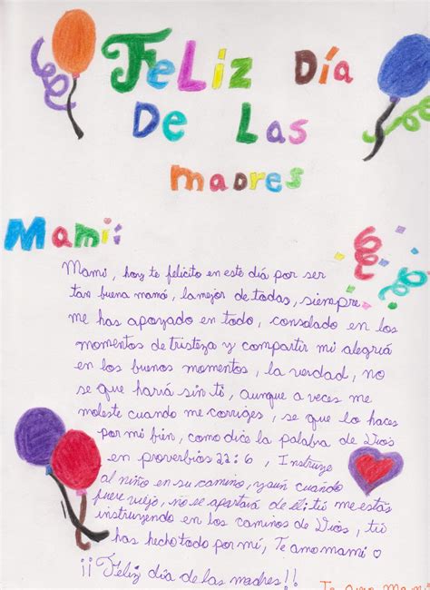 Carta Del Dia De Las Madres By Leslie32001 On Deviantart