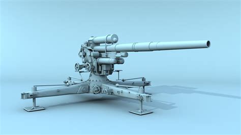 German Flak 88 Mm 3d Model Fbx Ma Mb