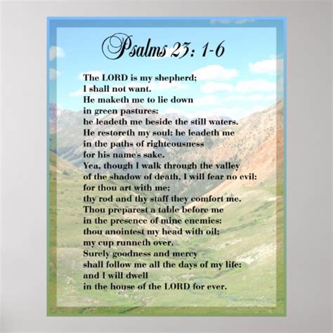 Psalm 23 Framable Poster Print Zazzle