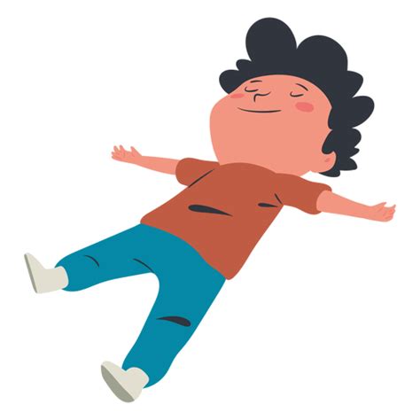 Happy Kid Lying Character Transparent Png And Svg Vector File