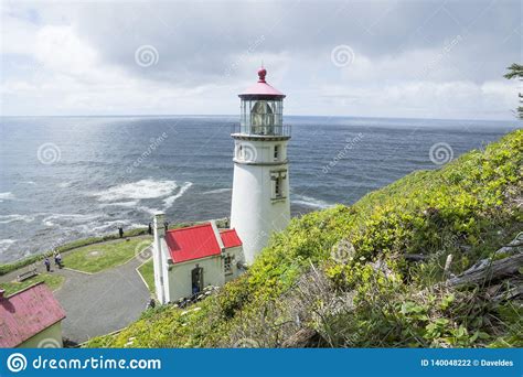 Heceta Head Lighthouse On Oregon Coast Stock Photo Image Of Landscape
