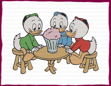 Huey And Dewey And Louie Ducktales Fill Embroidery Design 25 Instant