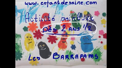 Collage des tous petits 2. Activite peinture Barbapapa 2 ans - YouTube