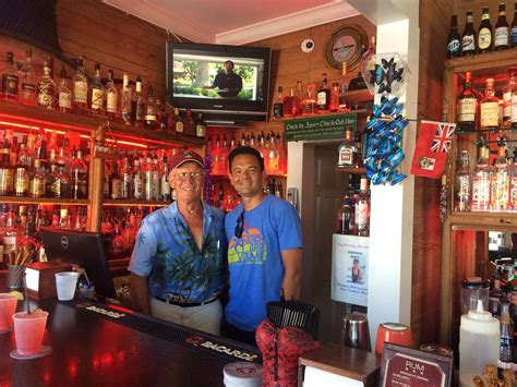 posing with bahama bob at the rum bar in key west beach bar bums