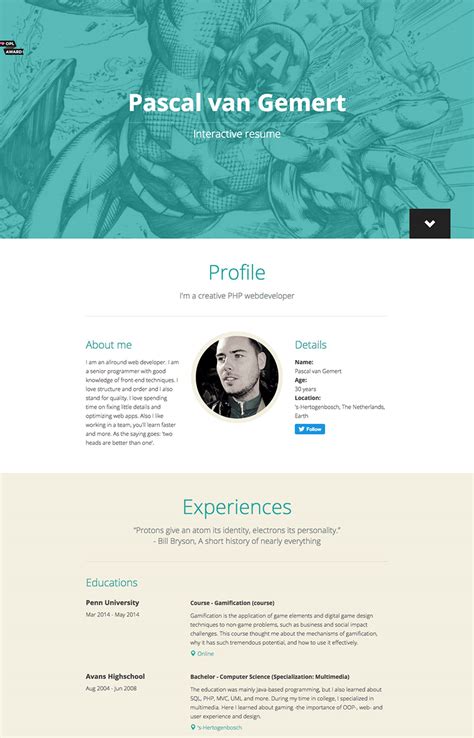 Download all 158 resume web templates unlimited times with a single envato elements subscription. What Should You Include on Your Personal Resume (CV) Website?