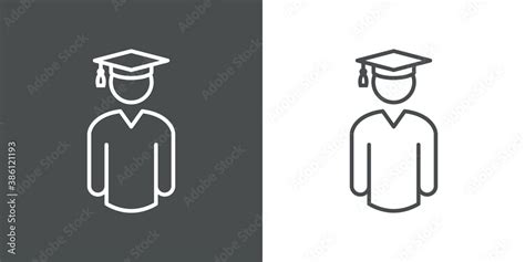 Vetor De Acto De Graduación Icono Lineal Estudiante Graduado Con