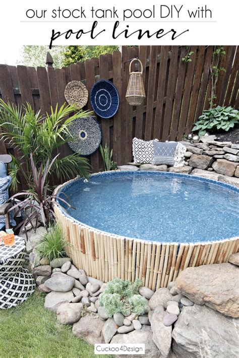 How To Diy A Stock Tank Swimming Pool With Pool Liner Cuckoo Design