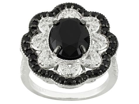 364ctw Oval And Round Black Spinel With 66ctw Round White Zircon
