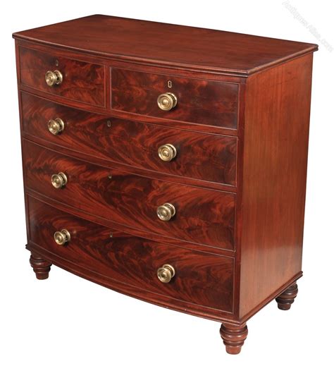 Regency Bow Front Mahogany Chest Of Drawers Antiques Atlas