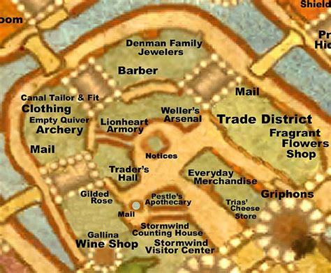 A Detailed Map Of Stormwind Vendors And Trainers Gambaran