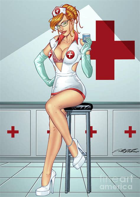 Sexy Nurse By Al Rio Art Print By Al Rio Pixels