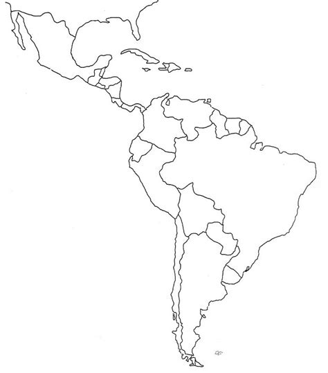 Map Of Central And South America Blank