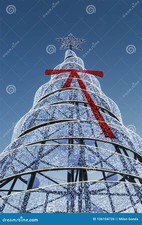 Christmas Tree In Athens Stock Photo Image Of Ribbon 106104726