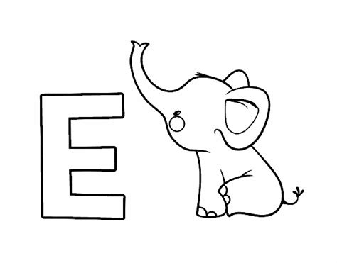 Dibujo De E De Elefante Pintado Por En El Día 25 03 20 A