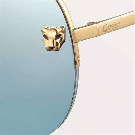 Cresw00176 Panthère De Cartier Sunglasses Metal Smooth Golden