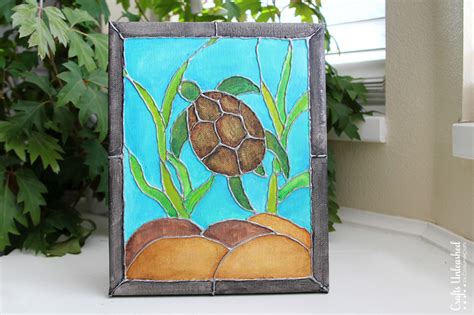 Diy Canvas Painting Faux Stained Glass Crafts Unleashed