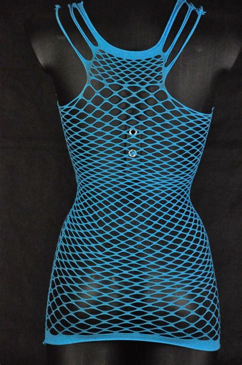 Sexy Hot Bodycon Mini Dress Fishnet Halter Stretch Sheer Clubwear See