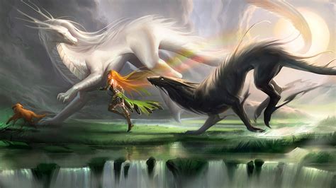 Wallpaper Fantasy Art Love Dragon Mythology Screenshot Fictional