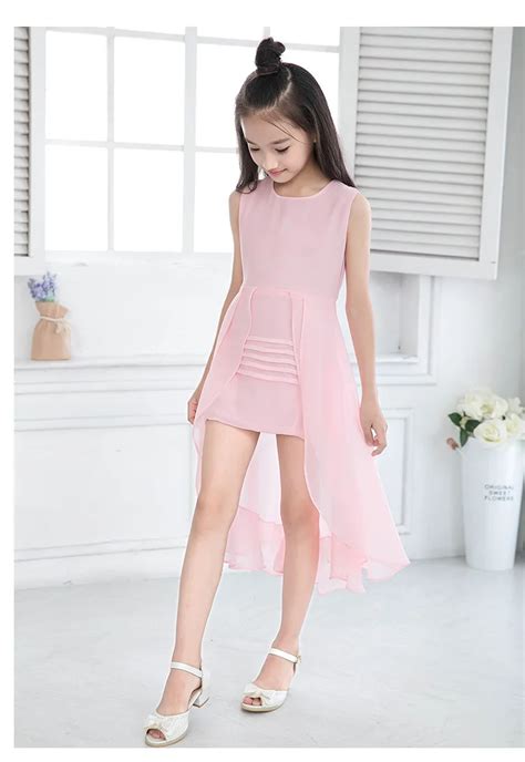 2017 Chiffon Dresses For Kids With Many Color Front Short And Long Back