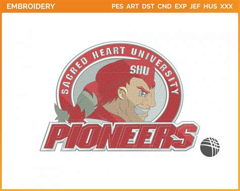 Sacred Heart Pioneers College Sports Embroidery Logo In 4 Sizes