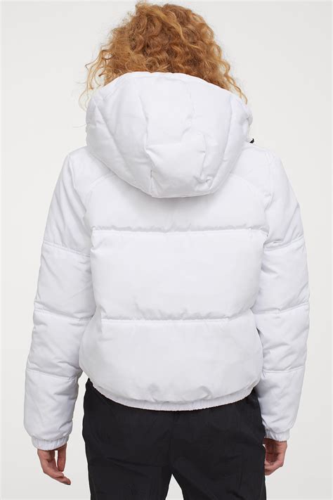 Handm Synthetic Hooded Puffer Jacket In White Lyst