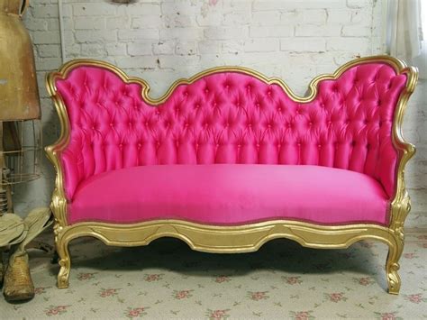 Custom Hot Pink Marie Antoinette Love Seat Pink Furniture Pink Sofa