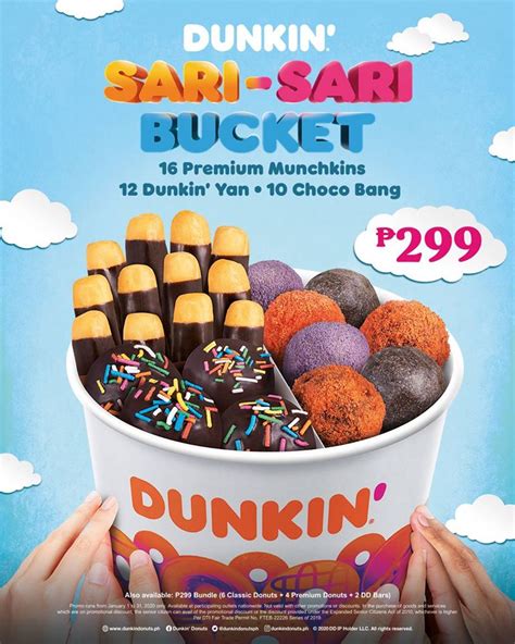 Please be aware, that prices and availability of menu items can vary from location to location. Dunkin' Donuts Sari-Sari Bucket for January 2020 - Proud ...