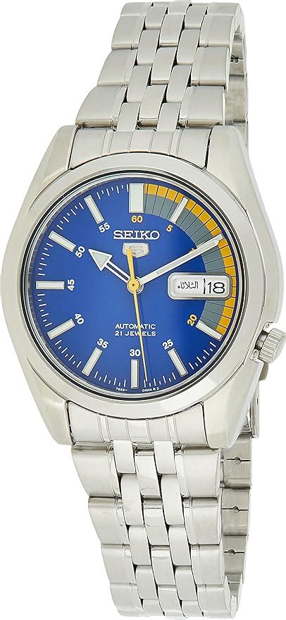seiko 5 automatic blue dial silver stainless steel men s watch snk371k1 clothing