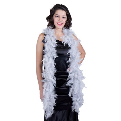 40 Gram Chandelle Feather Boa Silver 2 Yards For Party Favors Kids