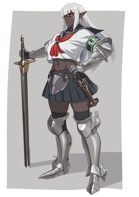 Mikoyan Looking Away Character Request Copyright Request 1girl Armband Armor Black Skirt