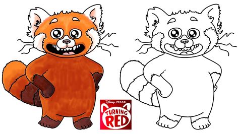 Disney Turning Red Panda Drawing How To Draw A Disney Character