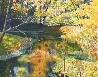 Creek Art Watercolor Painting Print X By Cathy Hillegas Etsy