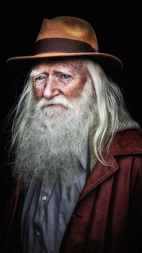 An Old Man Beard Hat Old Man Portrait White Beard White Hair Hd