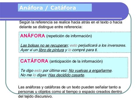 Ejemplos De Anafora Catafora Y Elipsis En Un Texto Opciones De Ejemplo
