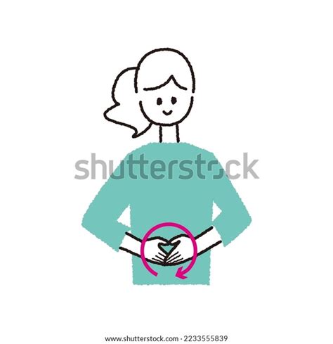 Upper Body Woman Rubbing Her Belle Stock Vector Royalty Free