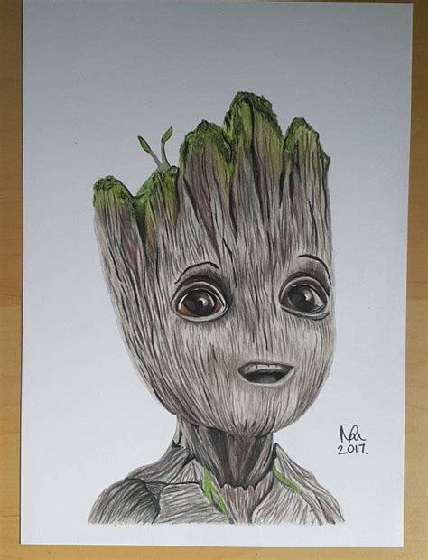 Baby groot drawing by lethalchris on deviantart. ORIGINAL DRAWING Baby Groot Guardians of the galaxy | Baby ...