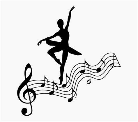 Silhouette Musical Ballet Dancing Note Clef Bass Transparent