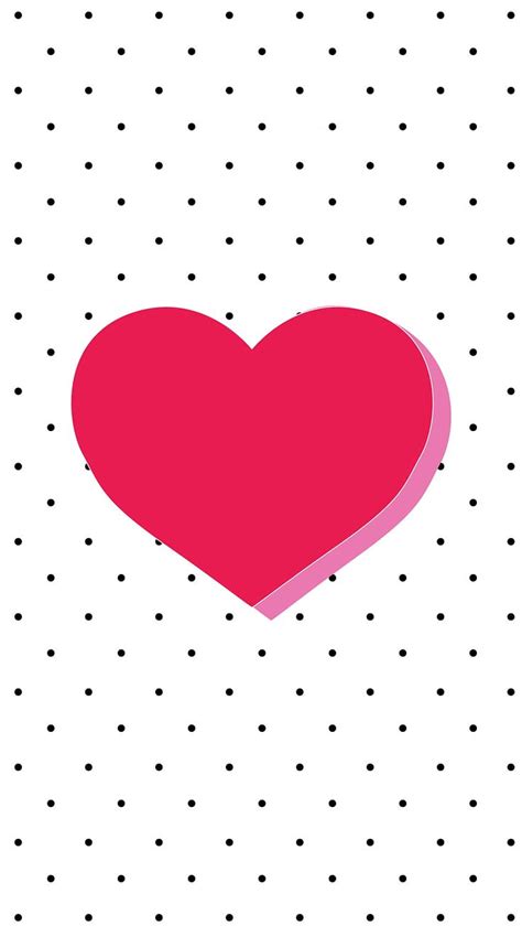 Black White Dots Spots Pink Heart Iphone Cute Heart Hd Phone