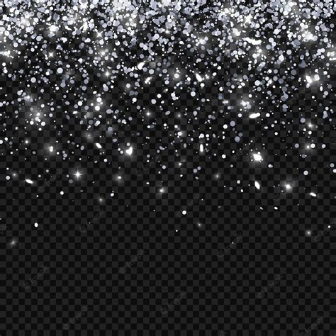 Glitter Prata No Fundo Escuro E Transparente Partículas Caindo