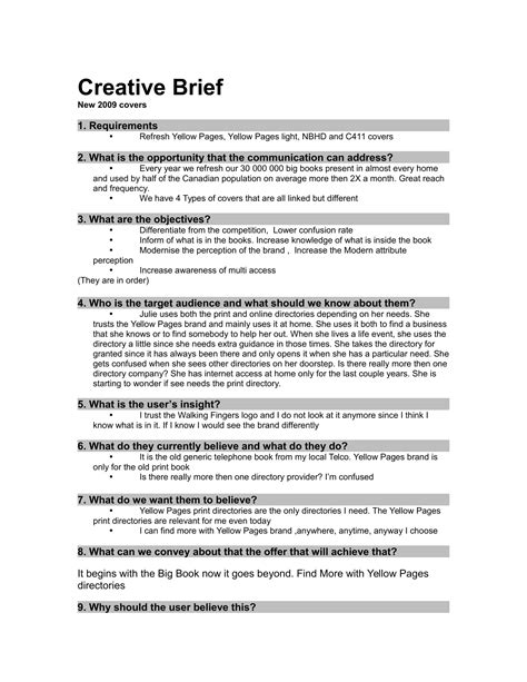 Creative Brief 32 Examples Format Word Doc Pdf