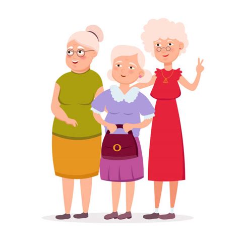 Best Senior Women Friends Illustrations Royalty Free