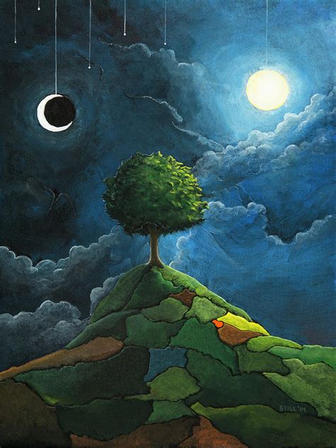 Sun Moon Stars Painting By Jamin Still Fine Art America