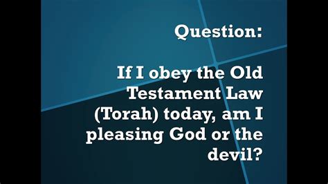 Sqsa Live Series If I Obey The Old Testament Law Torah Today Am I