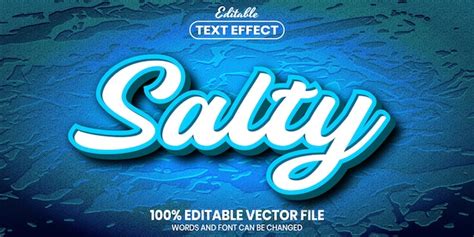 Premium Vector Salty Text Font Style Editable Text Effect