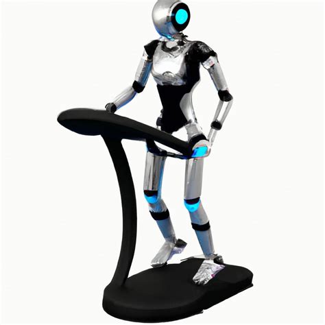 Create An Image Of A Robotic Personal Trainer Guiding A Person Through