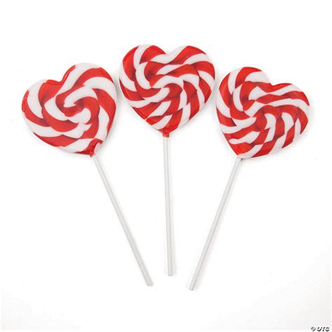 Red Heart Shaped Swirl Lollipops Oriental Trading