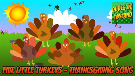 Five Little Turkeys Thanksgiving Songs For Children Animated Youtube