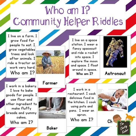 Who Am I Community Helper Riddles Free Printable The Chatty Kinder