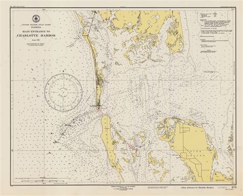 Charlotte Harbor 1947 Old Map Nautical Chart Ac Harbors 474 Florida