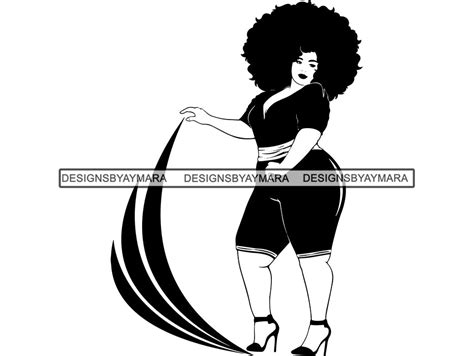 Afro Beautiful Black Woman Svg Bbw Big And Bougie Queen Diva Classy La